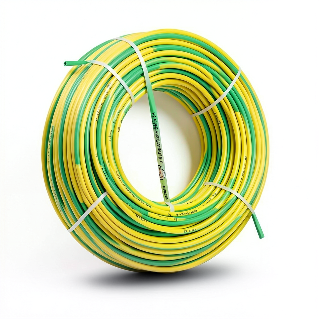 Single Core Solid Copper Cable PVC 70 ºC Insulation 0.75 mm² 300/500 Volt 300 Feet Yellow with Green | Al Fanar