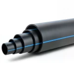 أنابيب بلاستيك HDPE ضغط 4 بار PE 100 قطر خارجي 400 مم SDR 33 أسود مع خطوط زرقاء