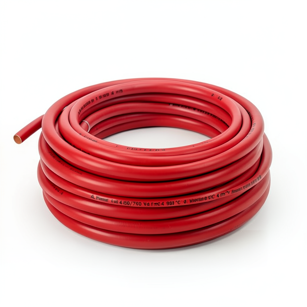 سلك نحاس مصمت مقاوم للحراره احادى النواة معزول PVC 90º 4 مم² 450/750 فولت 300 قدم احمر | شركة الفنار