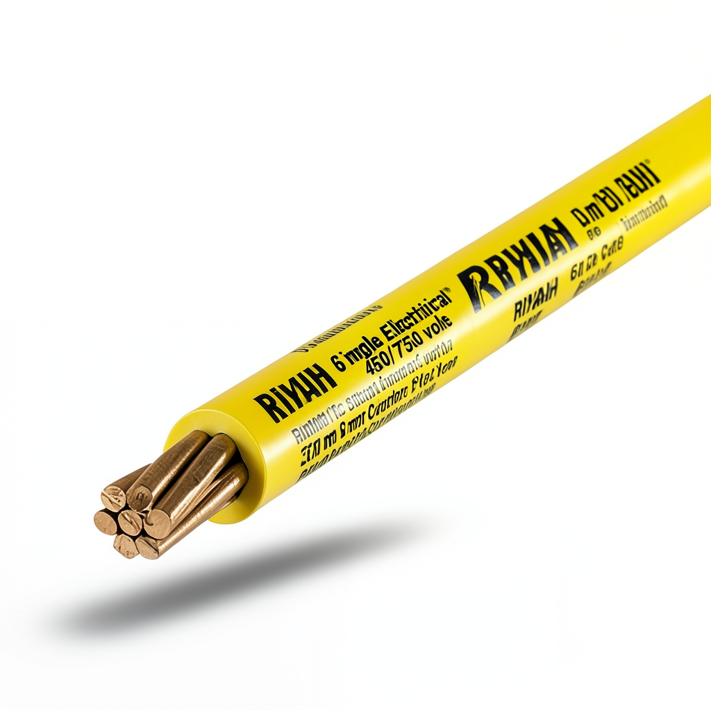 سلك كهرباء 6 mm نحاس مجدول عزل PVC لون اصفر 450/750 فولت | مجموعة كابلات الرياض