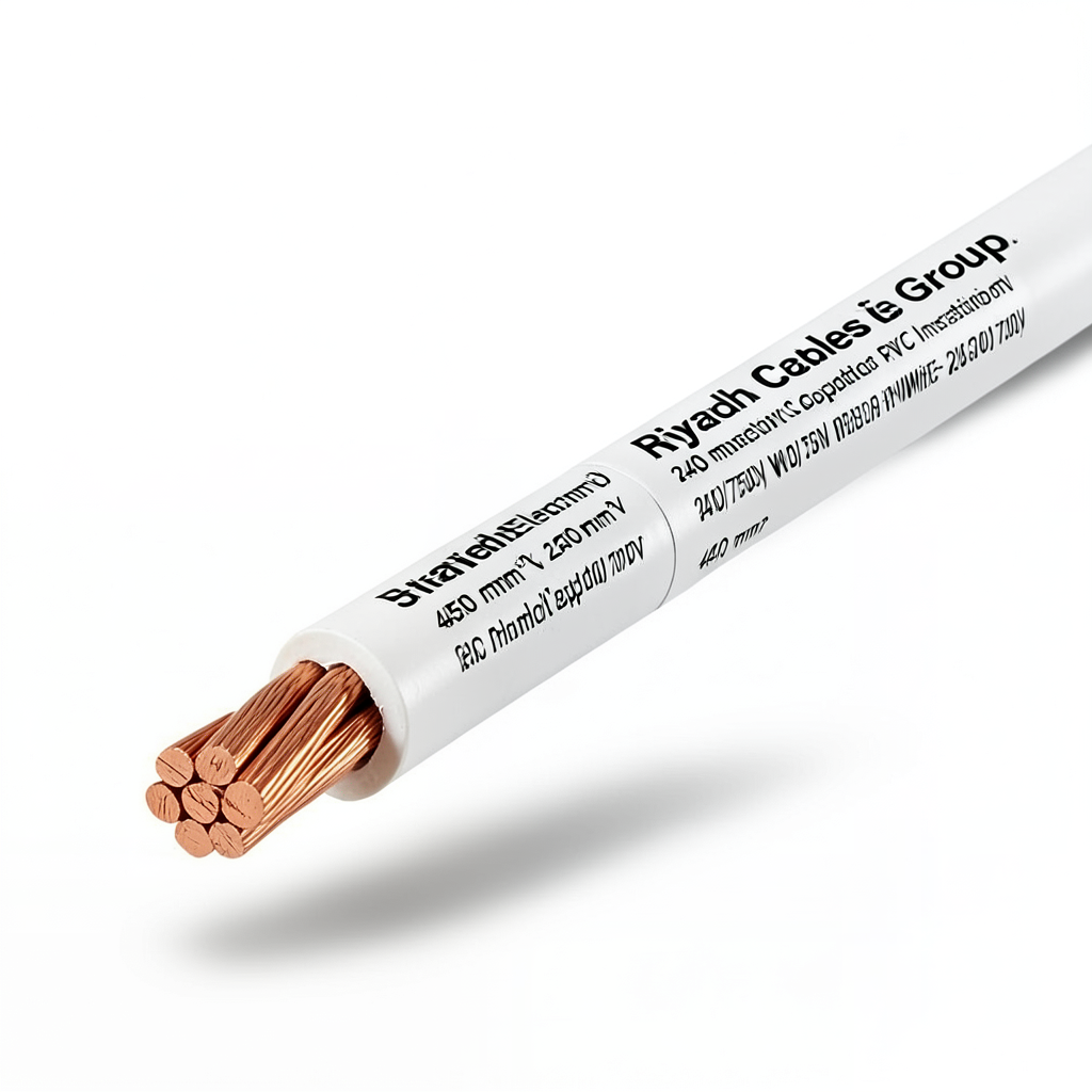 سلك كهرباء مجدول 240 mm2 450/750 V موصل نحاس عزل PVC لون أبيض | مجموعة كابلات الرياض