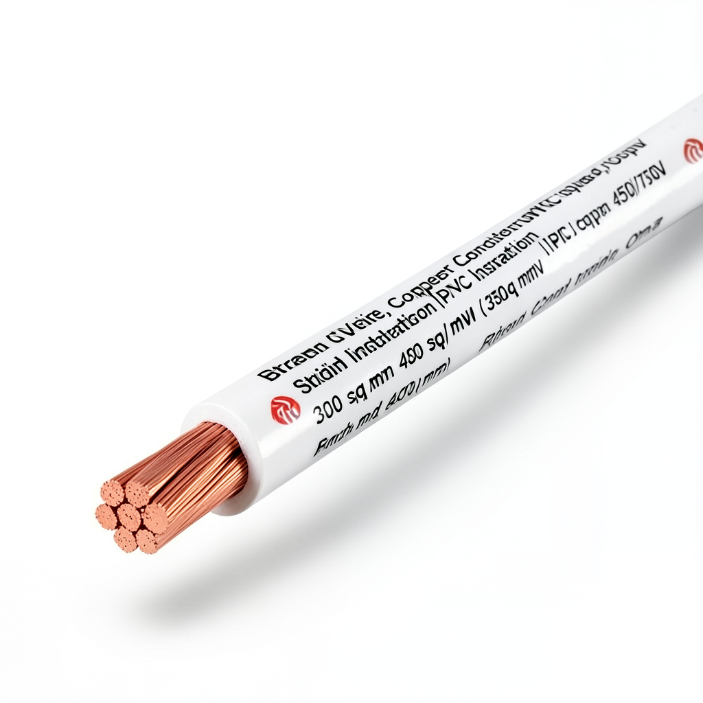سلك مجدول 300 ملي 450/750 فولت، موصل نحاس، معزول PVC لون ابيض | مجموعة كابلات الرياض