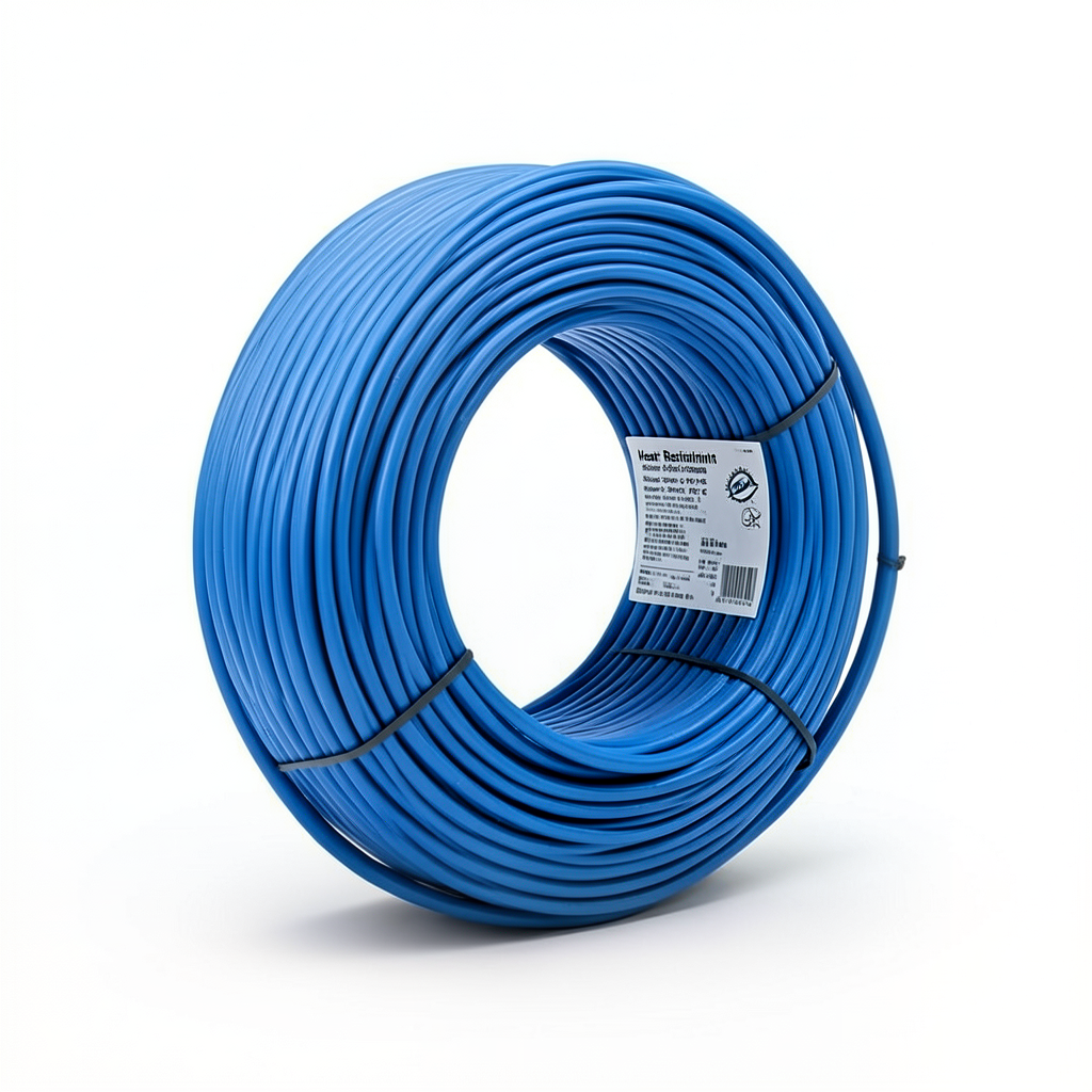 سلك نحاس مصمت مقاوم للحراره احادى النواة معزول PVC 90º 2.5 مم² 450/750 فولت 300 قدم أزرق | شركة الفنار