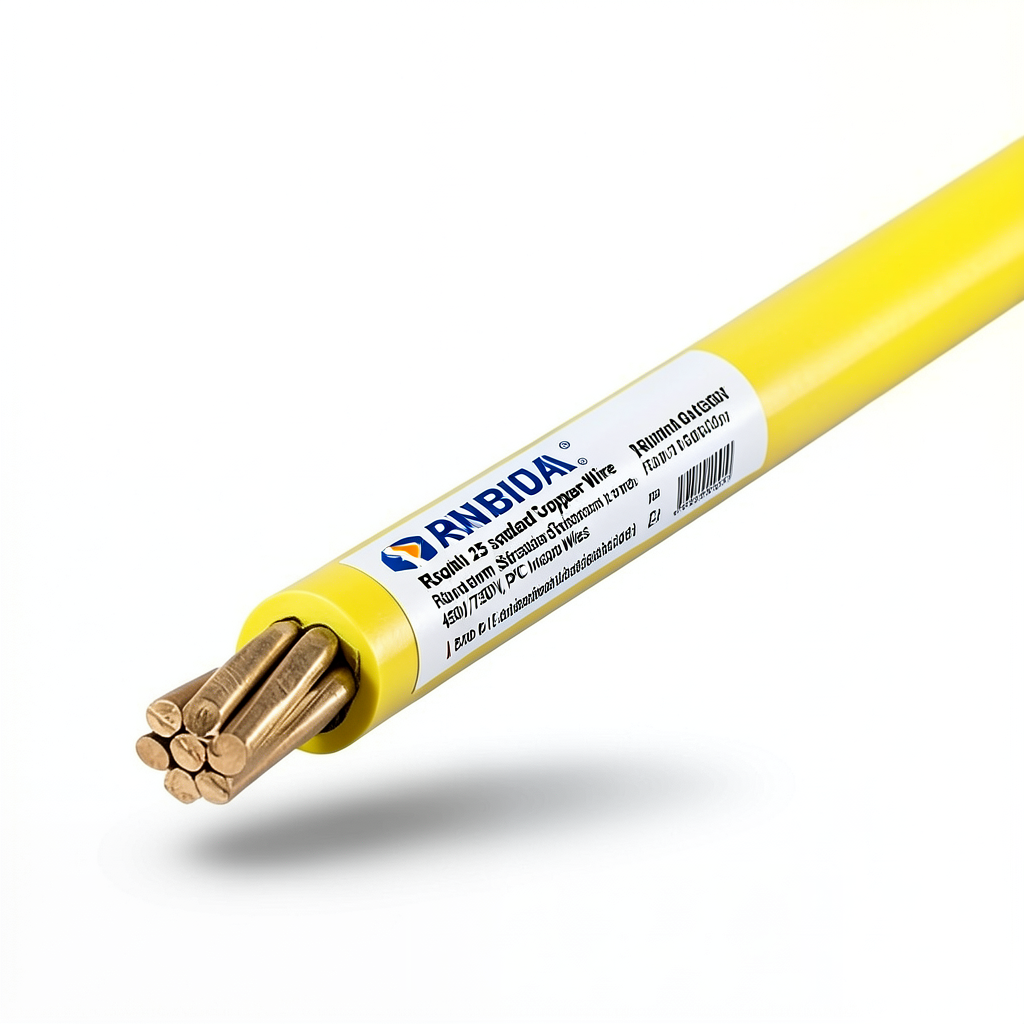 Riyadh 25 sq mm Stranded Copper Wire, 450/750V, PVC Insulation, Yellow | Riyadh Cables Group