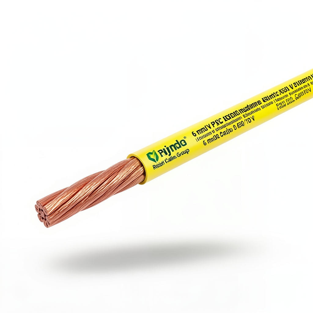 6 mm2 Stranded Copper Earth Wire 450/750 V PVC Insulation Yellow/Green | Riyadh Cables Group