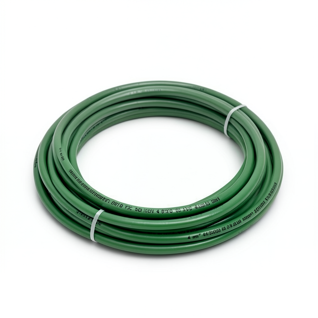سلك نحاس مصمت مقاوم للحراره احادى النواة معزول PVC 90º 4 مم² 450/750 فولت 300 قدم اخضر | شركة الفنار