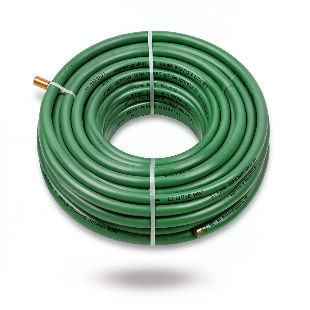 Heat Resistant Single Core Solid Copper Cable PVC 90 ºC 6 mm² 450/750 Volt 300 Feet Green | Al Fanar