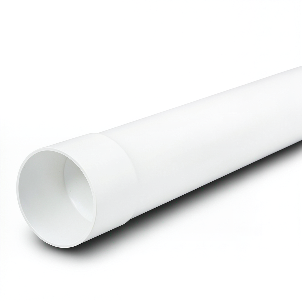 أنابيب بلاستيكية UPVC ضغط اسمي 315 psi مقاس 1 1/2 بوصة سمك 4.09 مم لون أبيض