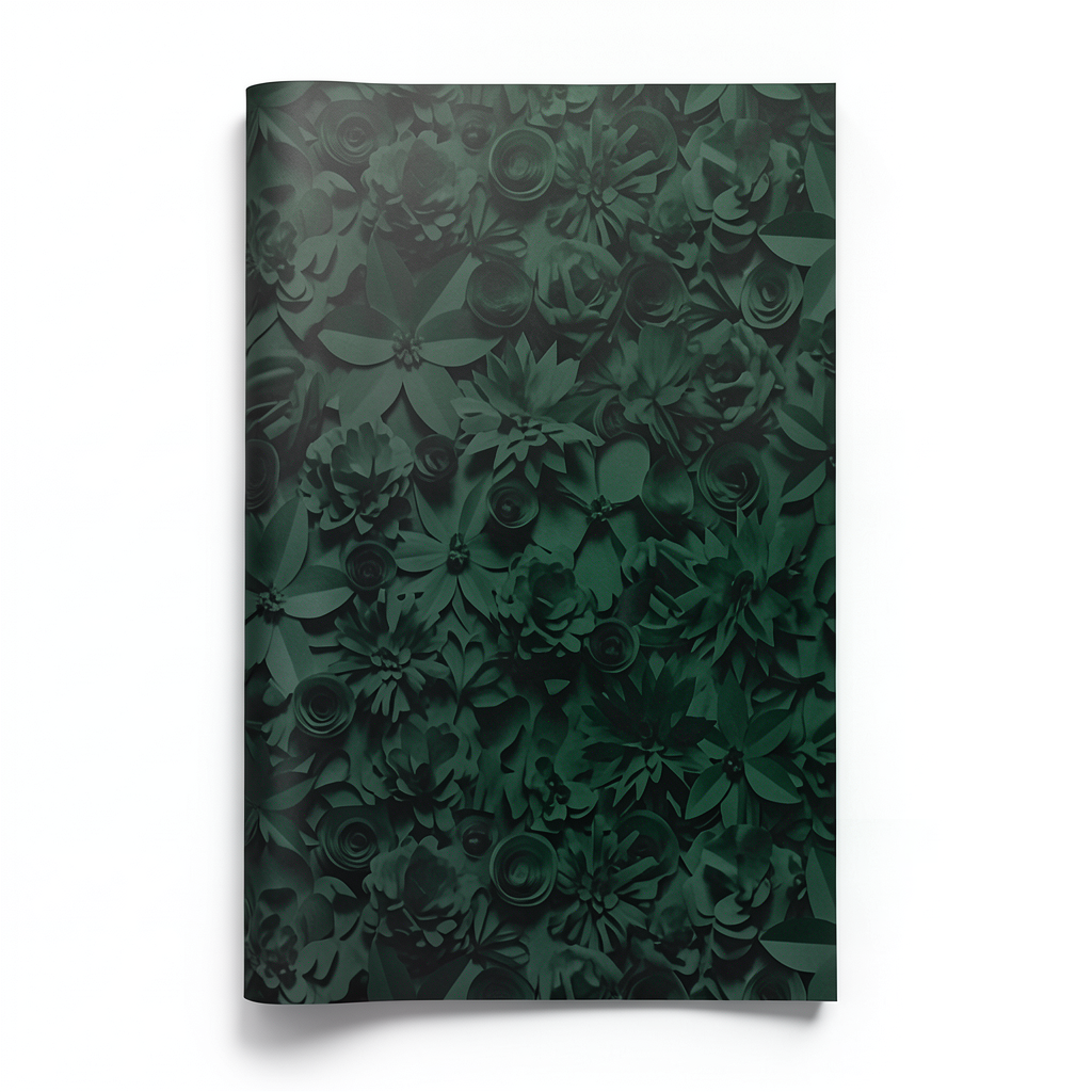 Dutch Floral Wall Covering 10m x 0.53m Dark Green