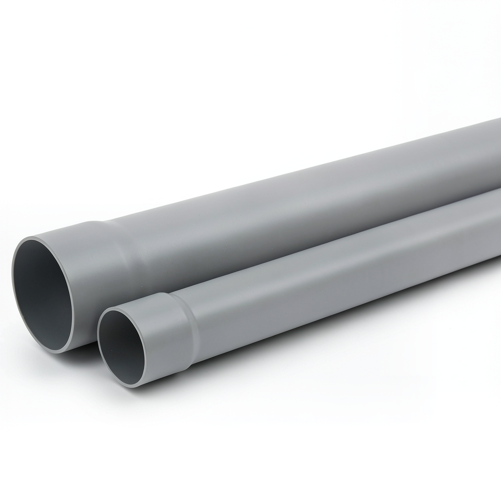 UPVC Pipe Schedule 80 Size 6 inch Thickness 12.29 mm Gray Color