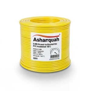 8 AWG Stranded Copper Electrical Wire PVC Insulated 105°C, Yellow, 600V, 500 ft | Asharqiyah Cables Company for Industry