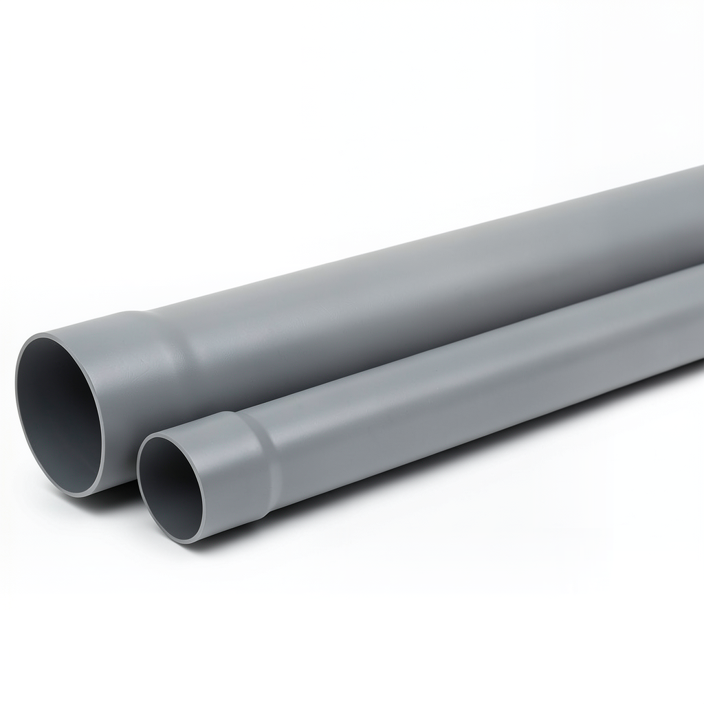 أنابيب UPVC ضغط اسمي 160 psi مقاس 1 1/2 إنش سمك 2.36 مم لون رمادي