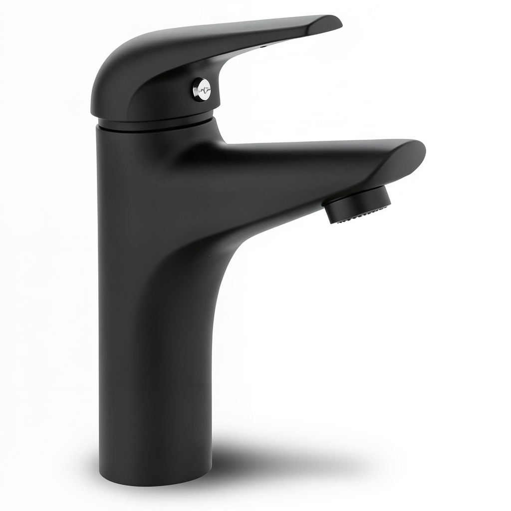 Automatic Short Washbasin Mixer Brass, Black Color