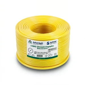 سلك امريكي 4 AWG نحاس مجدول عزل PVC 105°C، أصفر، 600 فولت، 500 قدم | شركة كابلات الشرقية للصناعة