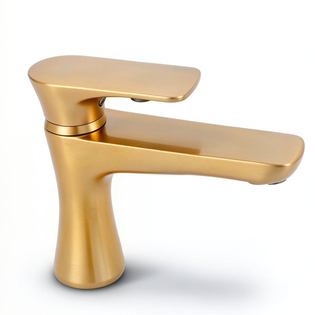 Automatic Short Harab Washbasin Mixer, Yellow Copper Color