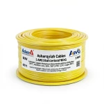 سلك امريكي 3 AWG نحاس مجدول معزول PVC 105°C أصفر، 600 فولت، طول 500 قدم | شركة كابلات الشرقية للصناعة