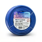 سلك كهرباء مفرد 16 AWG نحاس مجدول 1000 فولت عزل PVC +105°C أزرق طول 2500 قدم | شركة كابلات الشرقية للصناعة