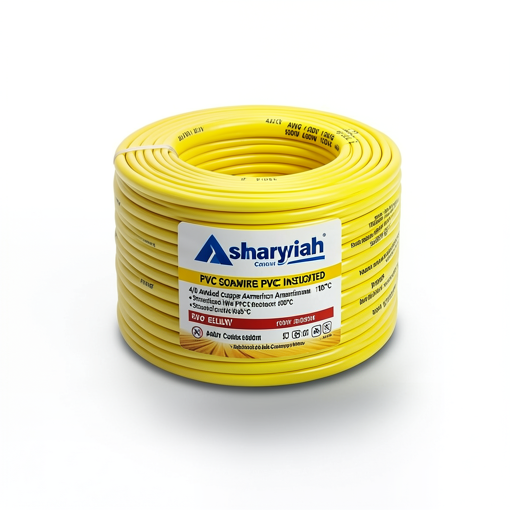 4/0 AWG Stranded Copper American Wire PVC Insulated 105°C Yellow 600V 500ft | Asharqiyah Cables Company for Industry