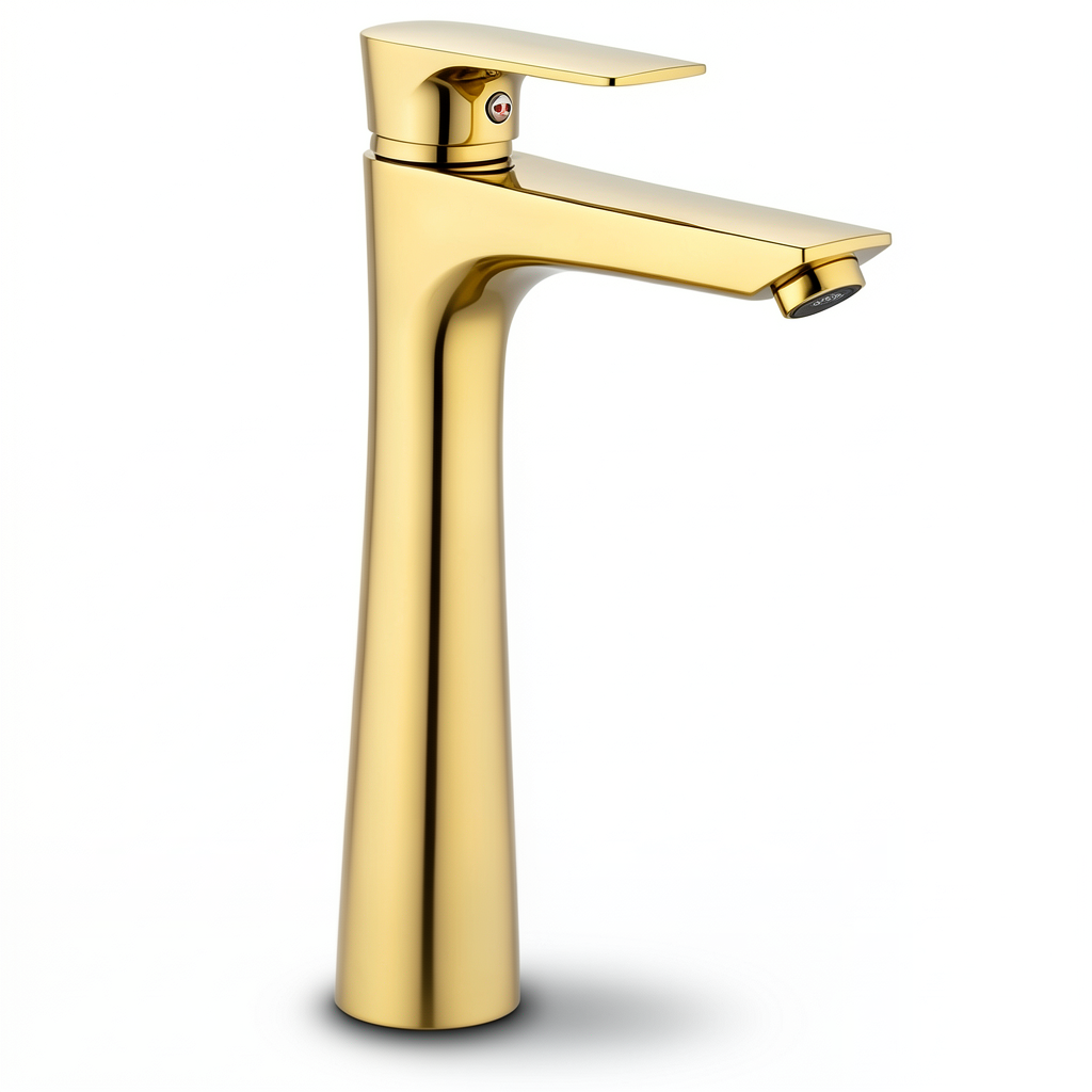 Automatic High Washbasin Mixer Brass, Gold Color