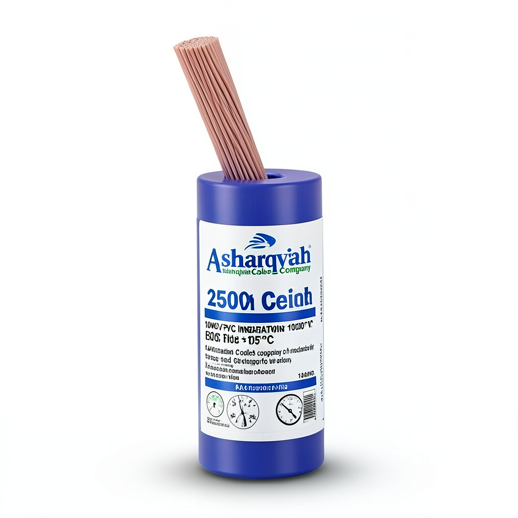 14 AWG 1C Stranded Copper Wire 1000V PVC Insulation +105°C Blue, 2500 feet | Asharqiyah Cables Company for Industry