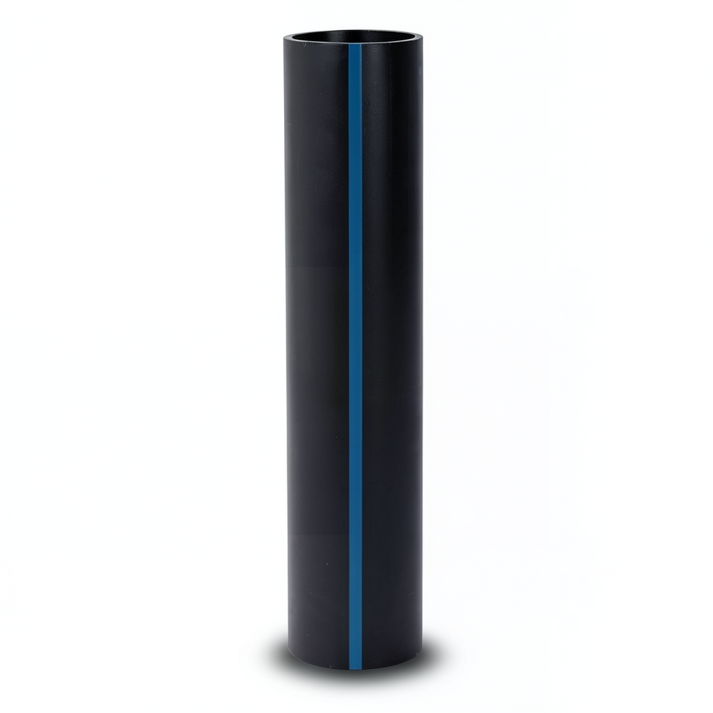 HDPE Plastic Pipe Pressure 6.3 Bar PE 100 180 mm OD 6.9 mm Thickness Black
