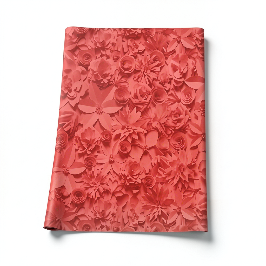 Dutch Floral Wall Decoration 10m x 0.53m, Red Color, Model 17344