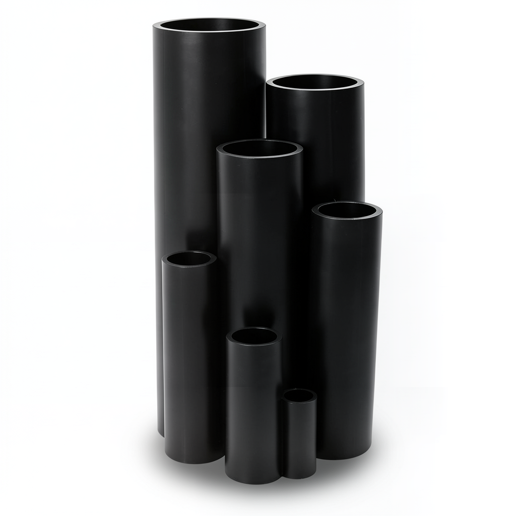 HDPE Plastic Pipe Pressure 6.3 Bar PE 100 Size 280 mm Thickness 10.7 mm Black