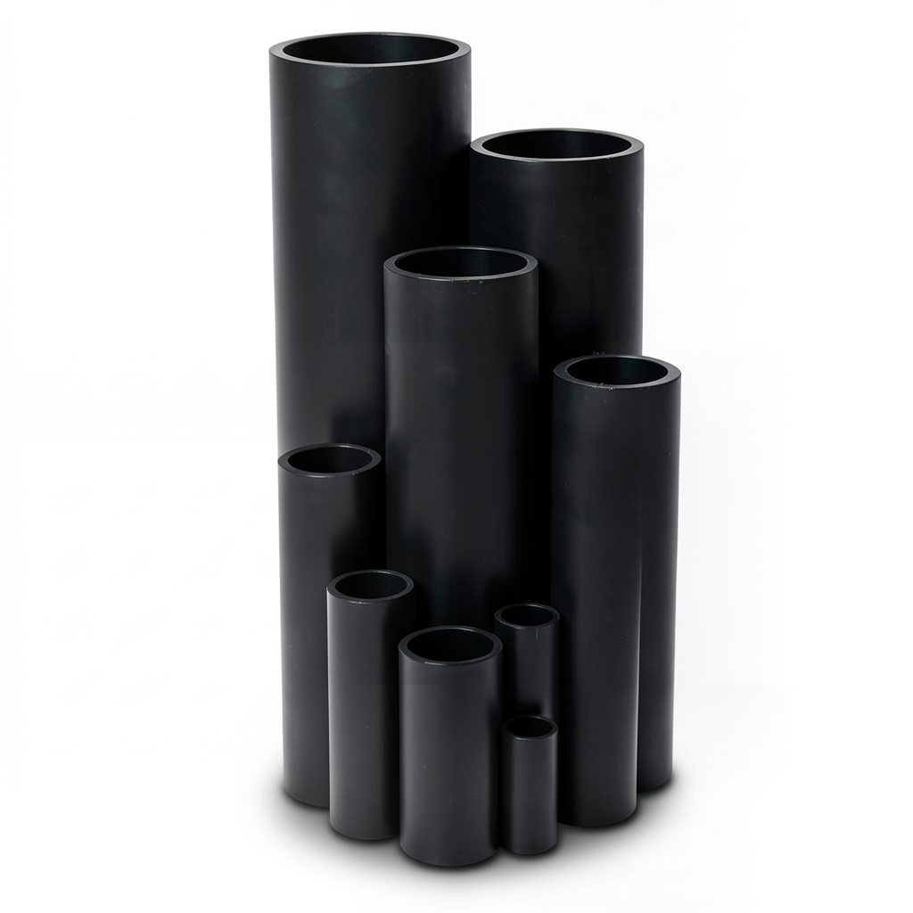 أنابيب بلاستيك HDPE ضغط 6.3 بار PE 100، قطر خارجي 315 mm، سمك 12.1 mm، أسود