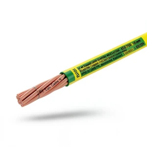 لفة سلك كهرباء تأريض نحاس مجدول 10 mm 450/750 فولت عزل PVC أخضر/أصفر | مجموعة كابلات الرياض