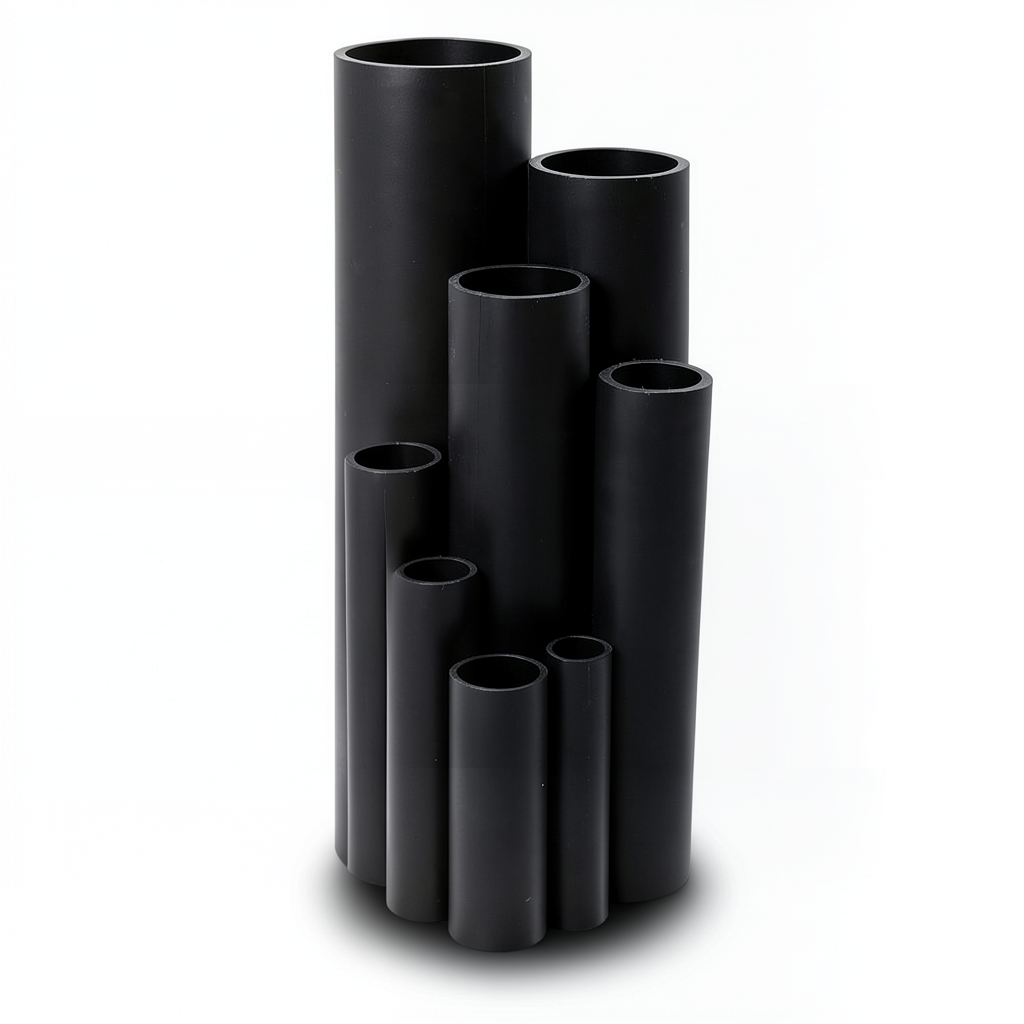 أنابيب بلاستيك HDPE ضغط 6.3 بار PE 100، قطر خارجي 315 mm، سمك 12.1 mm، أسود