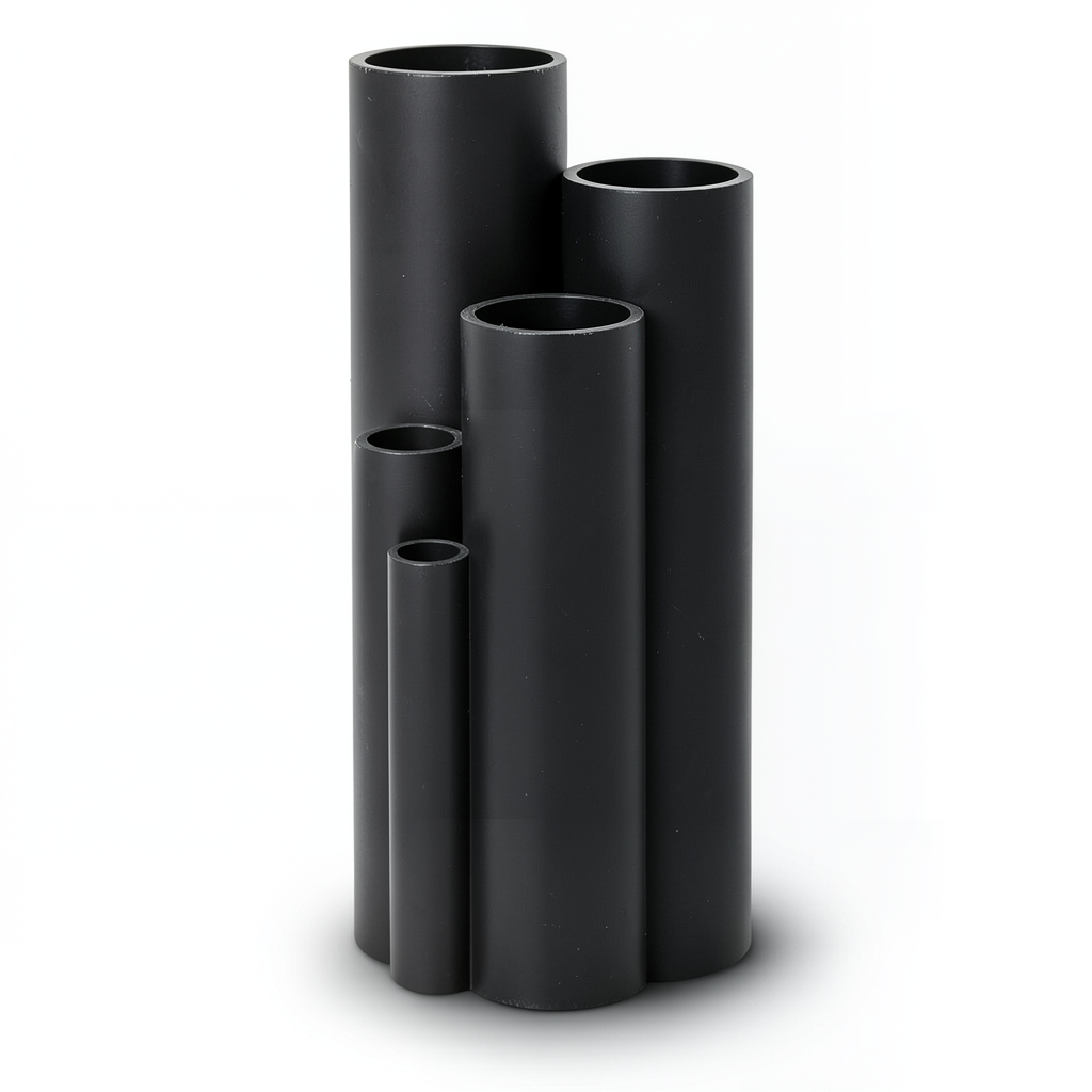 مواسير HDPE ضغط 6 بار PE 80 قطر خارجي 140 mm سماكة 6.4 mm لون اسود