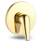 Concealed Shower Mixer Handle Gold Color Single Line Round Shape