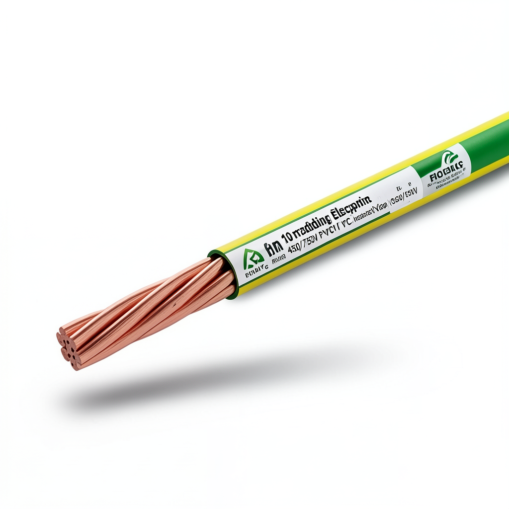 10 mm Stranded Copper Earthing Electric Wire 450/750V PVC Insulation Green/Yellow | Riyadh Cables Group