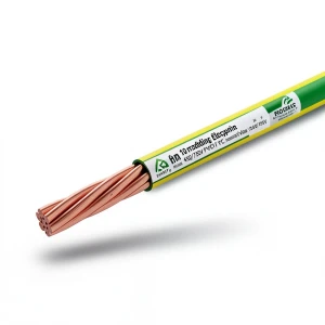 لفة سلك كهرباء تأريض نحاس مجدول 10 mm 450/750 فولت عزل PVC أخضر/أصفر | مجموعة كابلات الرياض