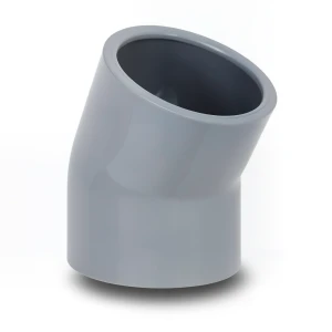 كوع UPVC بلاستيك زاوية 45° مقاس 1/2 1 إنش لون رمادي