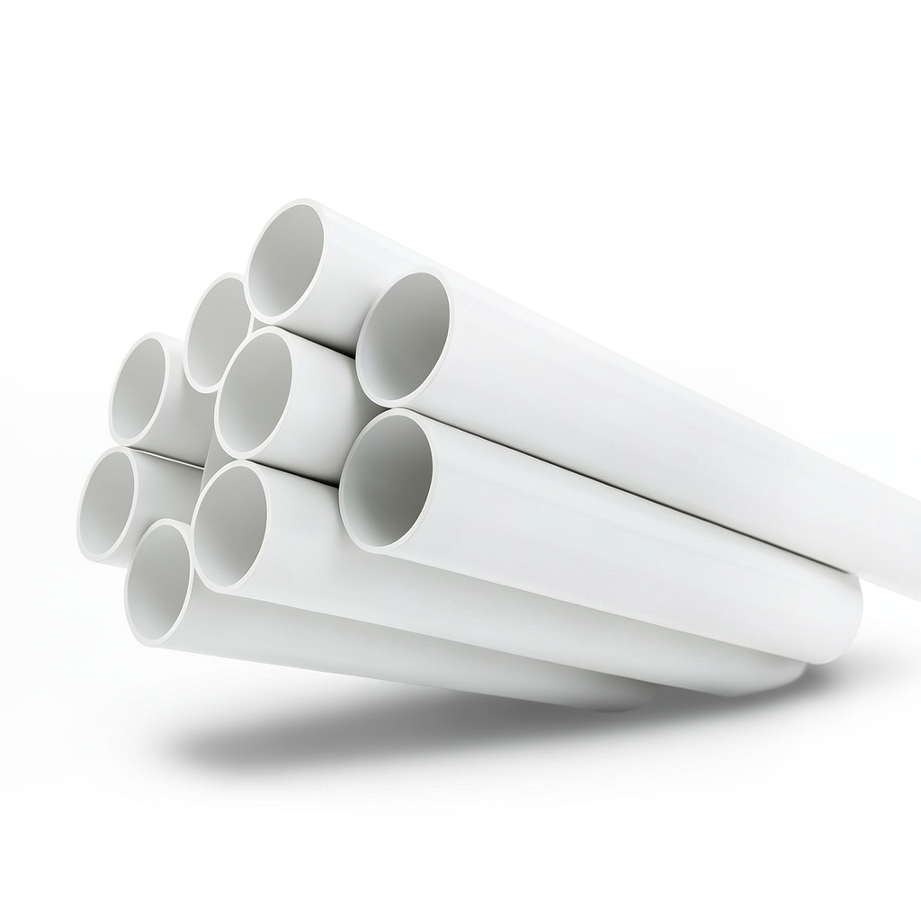 انابيب UPVC ضغط 8.6 بار مقاس 8 إنش سمك 6.73 مم لون أبيض