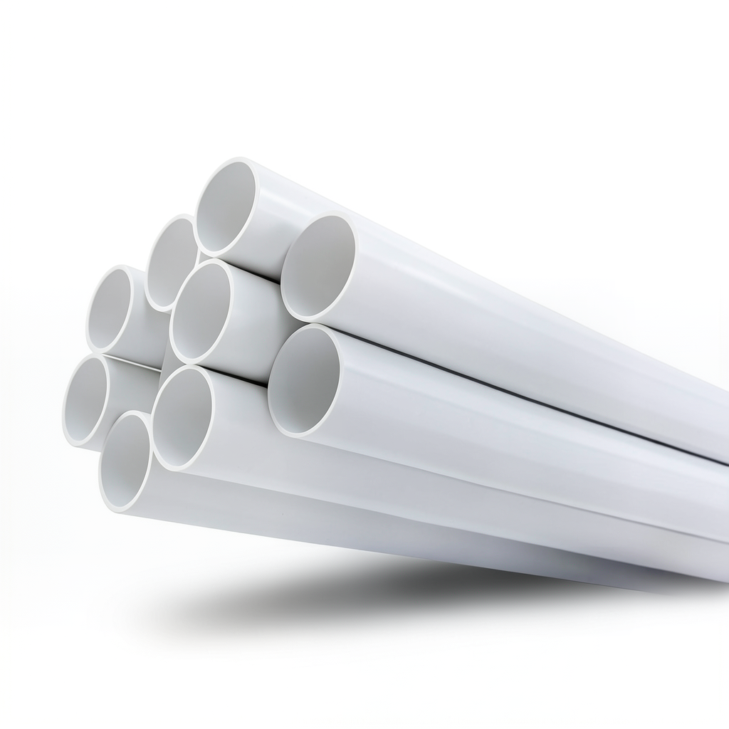 أنابيب UPVC ضغط اسمي 11 بار مقاس 1 إنش سمك 1.52 مم لون أبيض