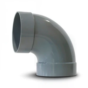 كوع UPVC زاوية °90 غير مضغوط مقاس 160 مم رمادي اللون