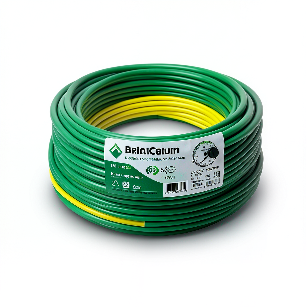 لفة سلك تأريض نحاس مجدول 150 mm 450/750 فولت عزل PVC أخضر/أصفر | مجموعة كابلات الرياض