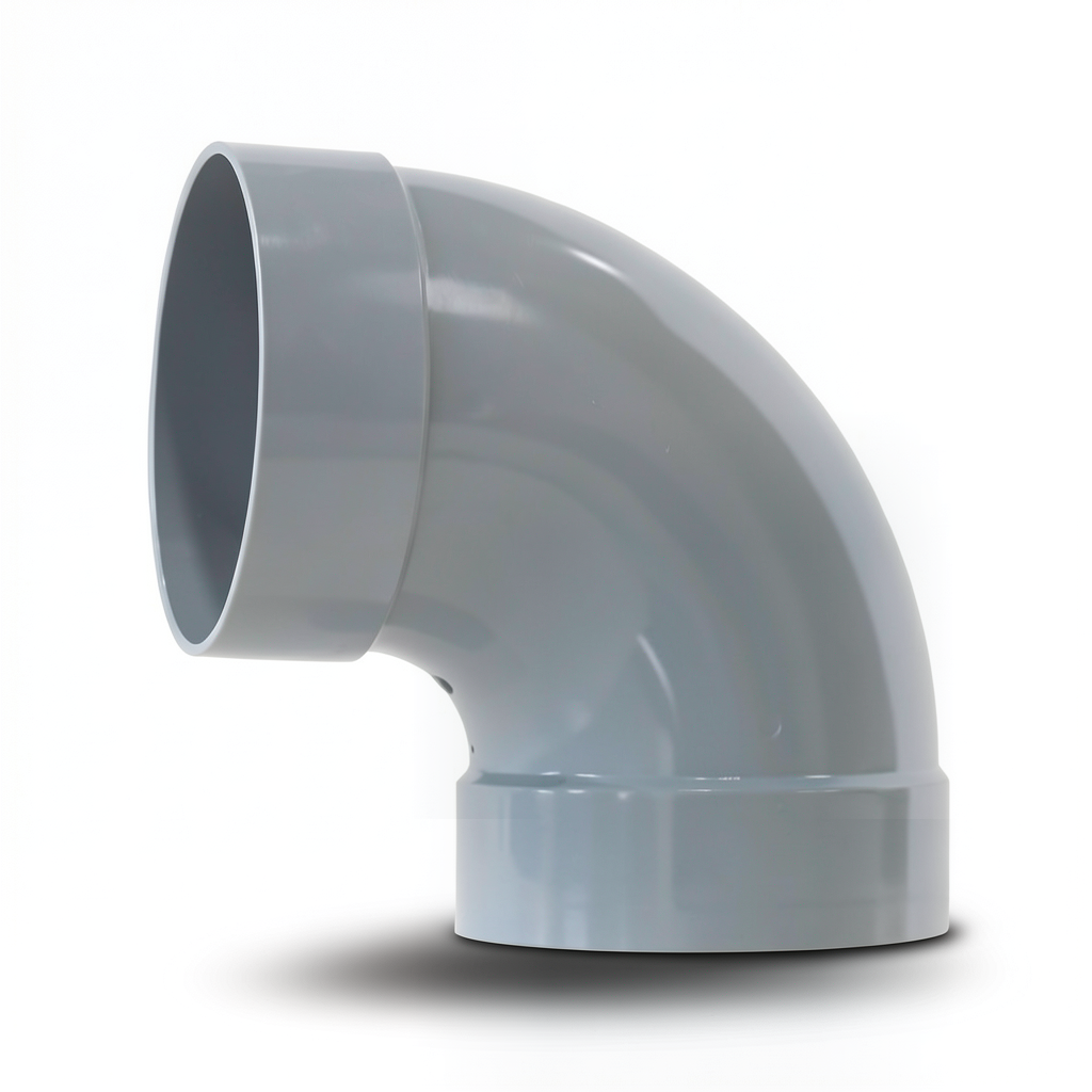 UPVC Plastic Elbow 90° Non Pressure Size 200 mm Gray