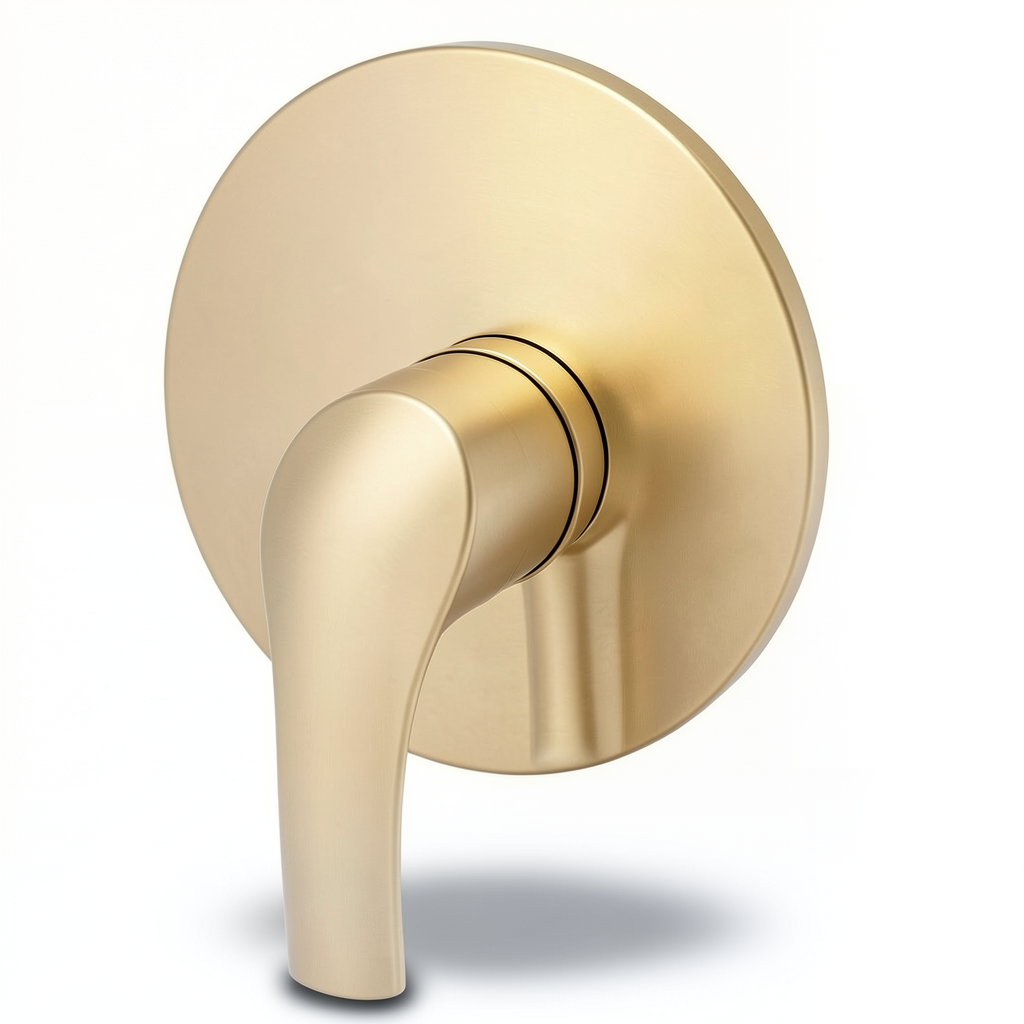 Concealed Shower Mixer Handle Single Line Light Bronze, Round Shape