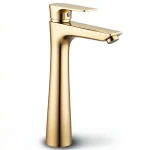 Automatic High Washbasin Mixer Brass, Gold Color