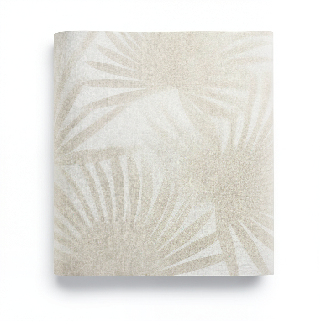 Italian Wallpaper Leaf-Patterned Design Beige, Size 10mx1.06m, Model 72913