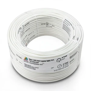 سلك نحاس مصمت احادى النواة معزول PVC 70º الفنار 1 مم² 300/500 فولت 300 قدم أبيض | شركة الفنار