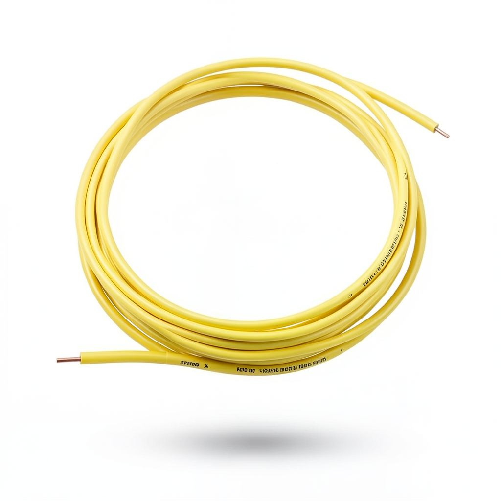 Heat Resistant Single Core Solid Copper Cable PVC 90 ºC Insulation 0.5 mm² 300/500 Volt 300 Feet Yellow | Al Fanar