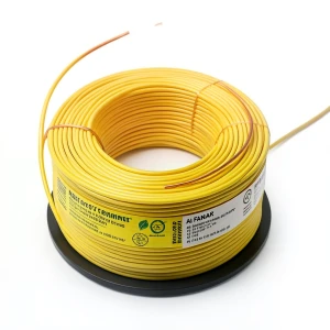 سلك نحاس مصمت مقاوم للحراره احادى النواة PVC عزل 90º مقاس 0.75 مم² 300/500 فولت 300 قدم اصفر | شركة الفنار