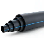 HDPE Polyethylene Pipe PN 12.5 Bar PE 100 OD 225 mm SDR 11 Black with Blue Stripes