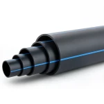 HDPE Polyethylene Pipe Nominal Pressure 12.5 Bar PE 100 OD 280 mm SDR 11 Black with Blue Stripes