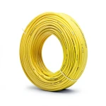 سلك نحاس مصمت مقاوم للحراره احادى النواة معزول PVC 90º الفنار 1 مم² 300/500 فولت 300 قدم اصفر | شركة الفنار
