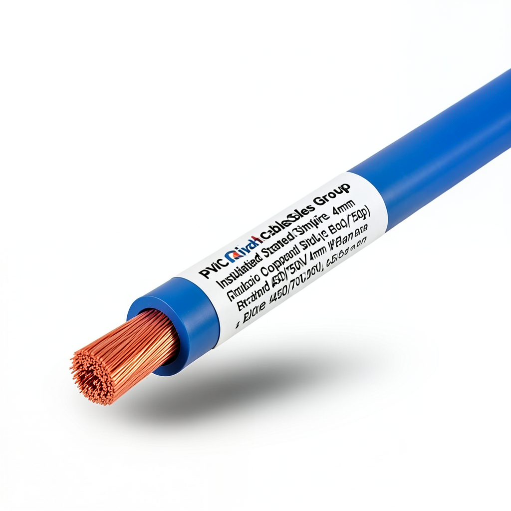 لفة سلك مفرد نحاس مجدول عزل PVC، مقاس 4mm، 450/750V، لون أزرق | مجموعة كابلات الرياض